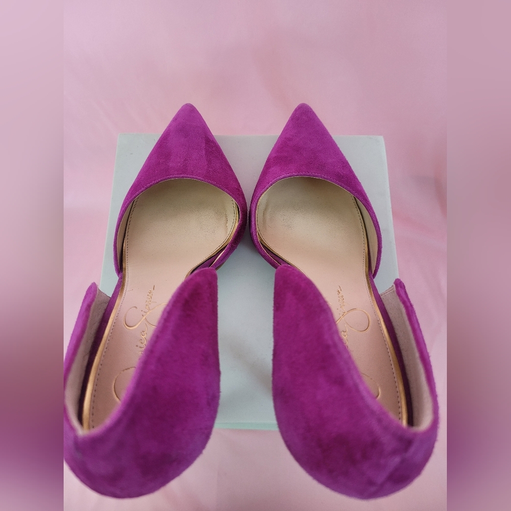 Jessica Simpson Suede Fuschia Women's Heels - Sz 8 - Picture 5 of 8